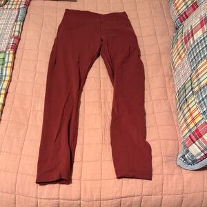 Lululemon Instill High Rise Reddish/Rust Leggings/Tights Size 4.